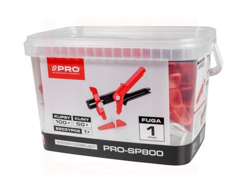 SYSTEM POZIOMUJĄCY SP807 KLINY 1MM MIX - KLIPSY/KLINY 100/50 + SZCZYPCE+WIADRO 5L