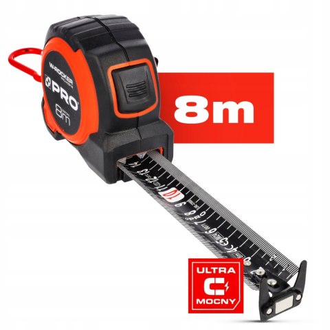 METRÓWKA MIARA ZWIJANA W-ROCKER 8M 32MM PRO-MZ918 PRO