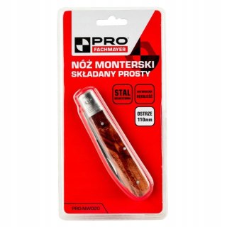 Nóż monterski składany prosty ostrze 110mm PRO-NW020