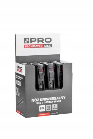 Nóż uniwersalny SK2 3 ostrza 18 mm PRO NU136