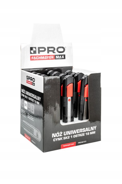 Nóż uniwersalny cynk TPR 1 ostrze SK2 18 mm PRO NU131