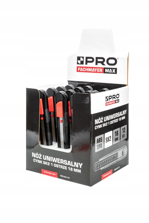Nóż uniwersalny cynk TPR 1 ostrze SK2 18 mm PRO NU131