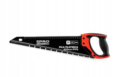 PRO PIŁA RĘCZNA PŁATNICA 450MM 7TPI PTFE PIŁA DO DREWNA TEFLONOWA + OSŁONA
