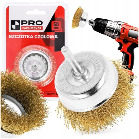 Szczotka czołowa drut falisty uchwyt 6mm rozm. 60mm PRO-WA402