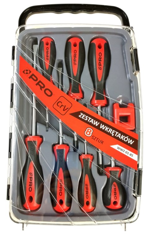 Zestaw wkrętaków PRO 8 elementów PRO WZ101