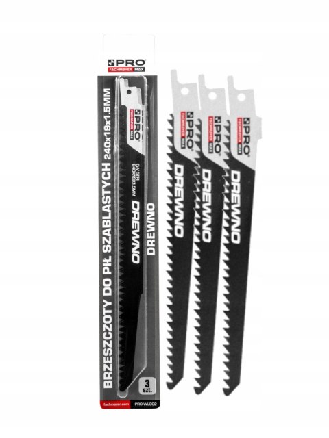 BRZESZCZOT DO PIŁ SZABLASTYCH DREWNO PRO 240MMx19MMx1.5MMx5T CRV 3 szt.