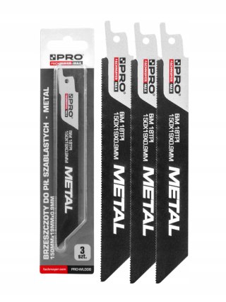 BRZESZCZOT DO PIŁY SZABLASTEJ BIM DO METALU 150x19x0,9MM 3SZT