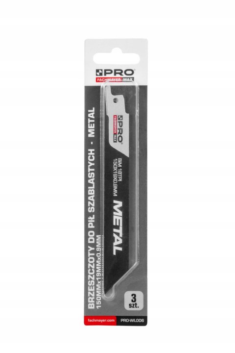 BRZESZCZOT DO PIŁY SZABLASTEJ BIM DO METALU 150x19x0,9MM 3SZT