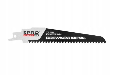 BRZESZCZOT DO PIŁY SZABLASTEJ DO DREWNA I METALU 152x25x1,3MM 2 SZT