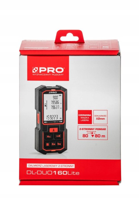 DALMIERZ LASEROWY DL-DUO160LITE 160m USB-C TRACKING LCD DWUSTRONNY PRO