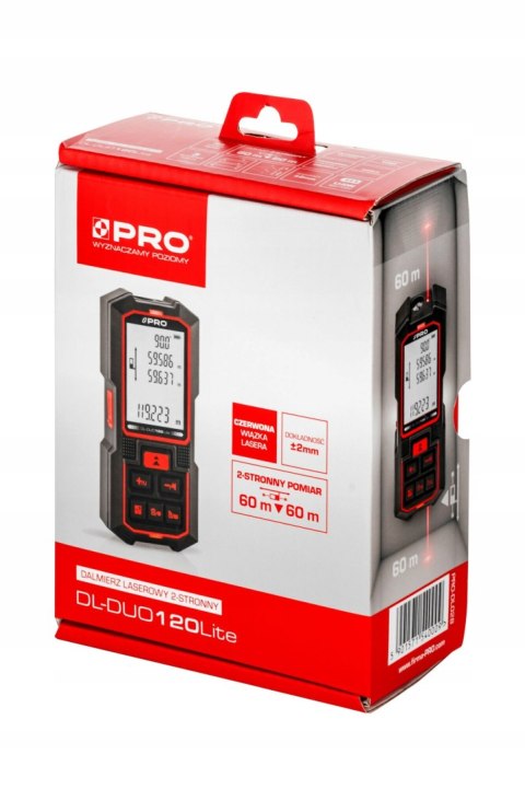 DALMIERZ LASEROWY FUNKCJA TRACKINGU DL-DUO120LITE 120m USB-C LCD PRO