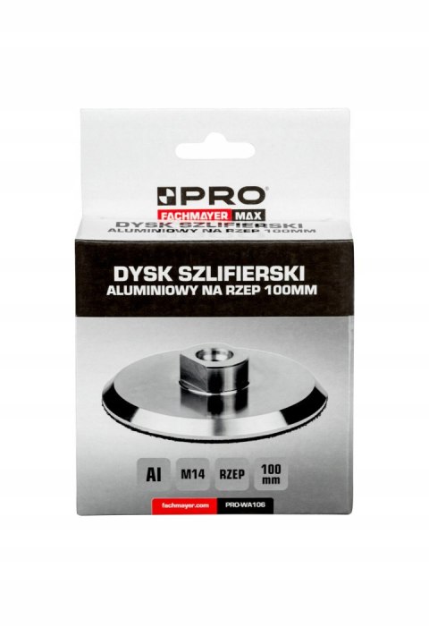 DYSK SZLIFIERSKI ALUMINIOWY NA RZEP 100 MM X M14