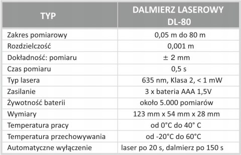 Dalmierz do wnętrz Pro 61-100 m DL-80X + PREZENT