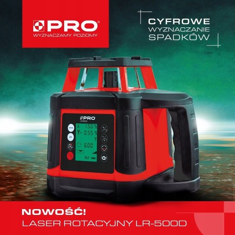 LASER KRZYŻOWY ROTACYJNY LR-500D (CYFROWY, Z WYŚWIETLACZEM)