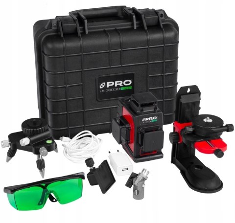 LASER PŁASZCZYZNOWY KRZYŻOWY PRO LK-360.3DG + STATYW TR650F + PREZENT