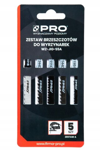 PRO Brzeszczoty do wyrzynarek do cięcia drewna, płyt wiórowych 5szt