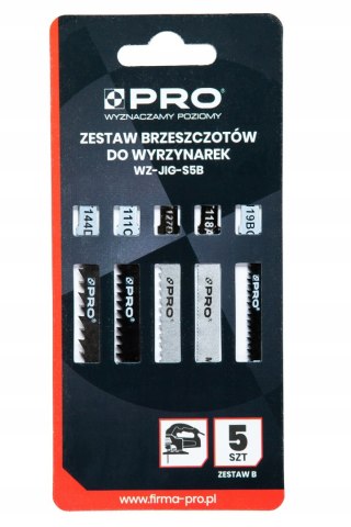 PRO Brzeszczoty do wyrzynarek do drewna, sklejki, blach, aluminium 5szt